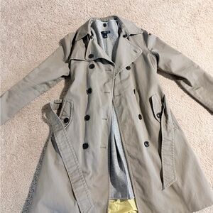GAP Double-Breasted Gray Trench Coat